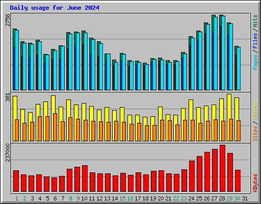 Daily usage for June 2024