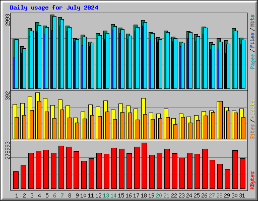 Daily usage for July 2024