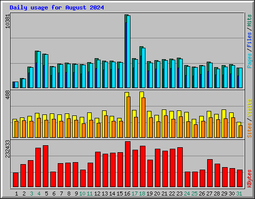 Daily usage for August 2024