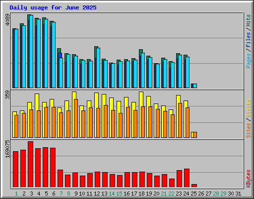Daily usage for June 2025