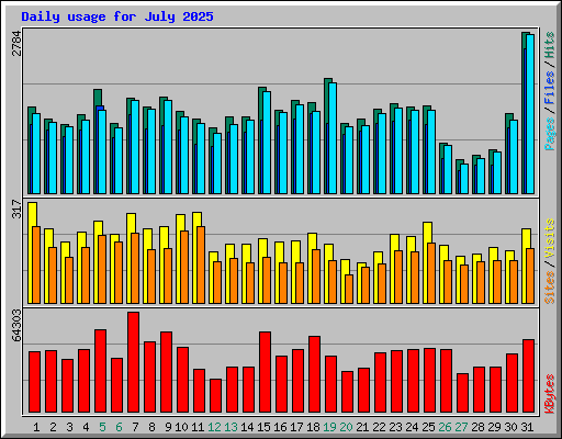 Daily usage for July 2025