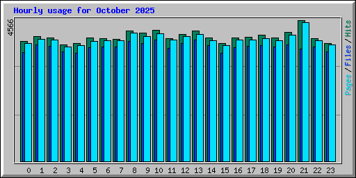 Hourly usage for October 2025